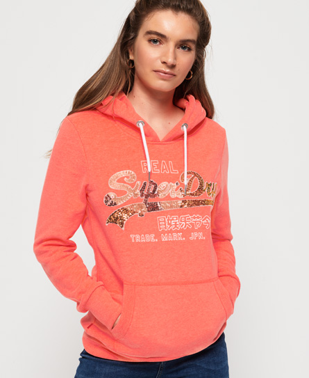 Superdry Vintage Logo Carnival Hoodie Met Lovertjes superdry kopen in de aanbieding