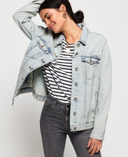 Superdry Long Line Jeansjas superdry kopen in de aanbieding