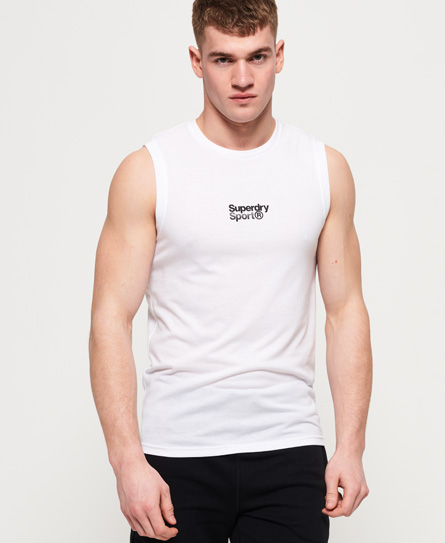 Sport small. Sport Core. White Tank Top man.