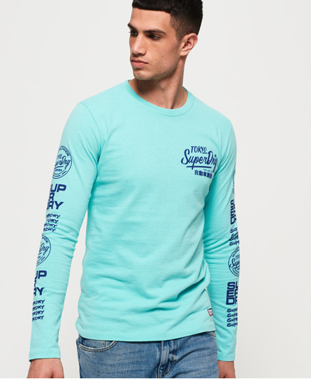 Superdry Ticket Type Graphics T Shirt Met Lange Mouwen superdry kopen in de aanbieding