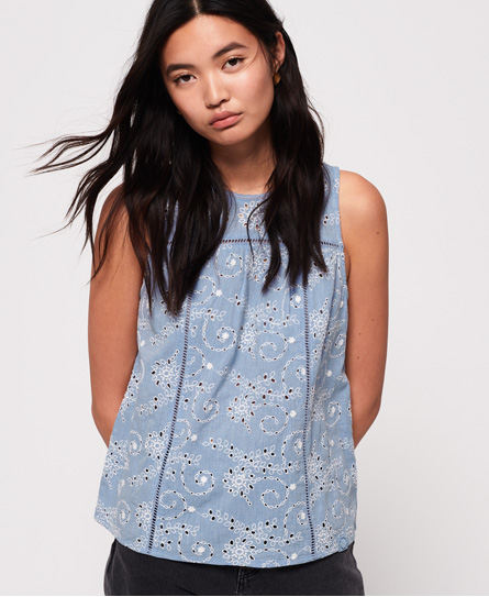Superdry Shelly Schiffli Hemdtopje superdry kopen in de aanbieding