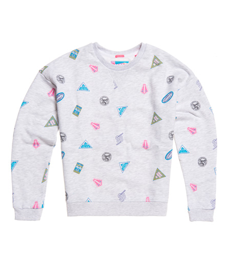 Superdry Miami Printed Sweatshirt Met Ronde Hals superdry kopen in de aanbieding