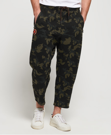 Superdry Cropped Loopback Joggers In Brown