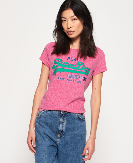 Superdry Vintage Logo Glitter Crack T Shirt superdry kopen in de aanbieding