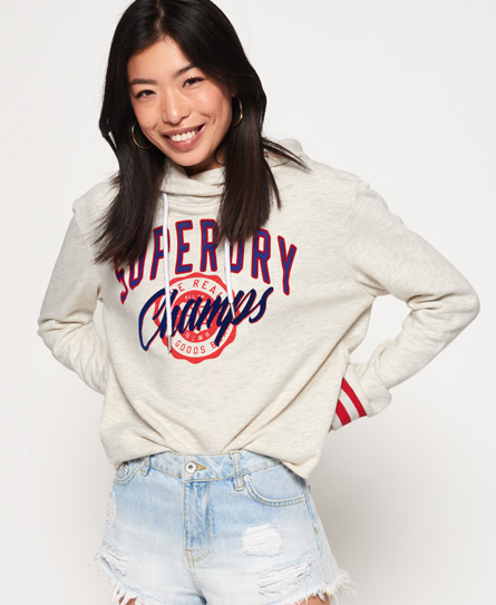 Superdry Real Champs College Crop Hoodie superdry kopen in de aanbieding