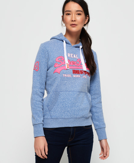 Superdry Vintage Logo Glitter Crack Hoodie superdry kopen in de aanbieding