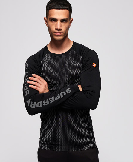 Click to view more detailed imagery on our partner's website Superdry Sports Athletic Raglan Long Sleeve T-shirt In Dark Grey