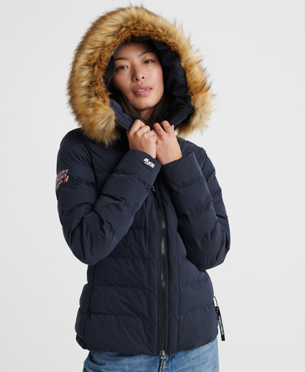 SUPERDRY WOMEN'S ARCTIC PUFFER JACKET NAVY SIZE: 6,208221700031011S019