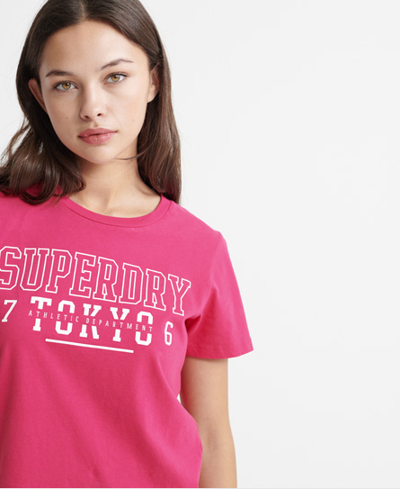 SUPERDRY WOMEN'S TRACK & FIELD T-SHIRT PINK,2102421501411FNS025