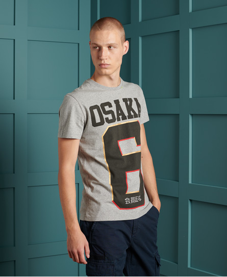 Click to view more detailed imagery on our partner's website Superdry Osaka T-shirt In Gray