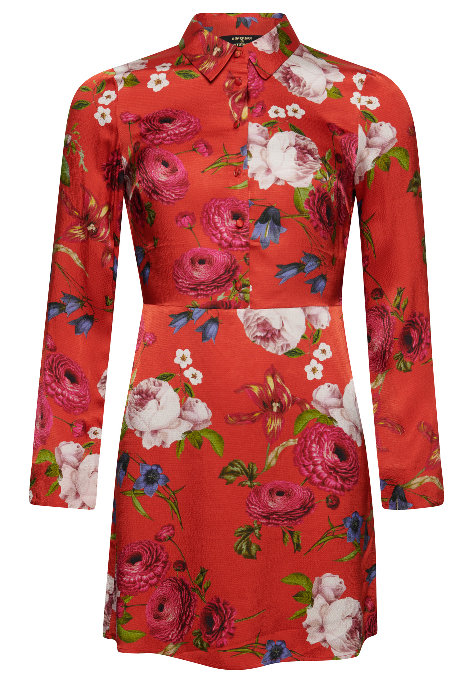Superdry Womens Sleeved Satin Mini Shirt Dress | eBay