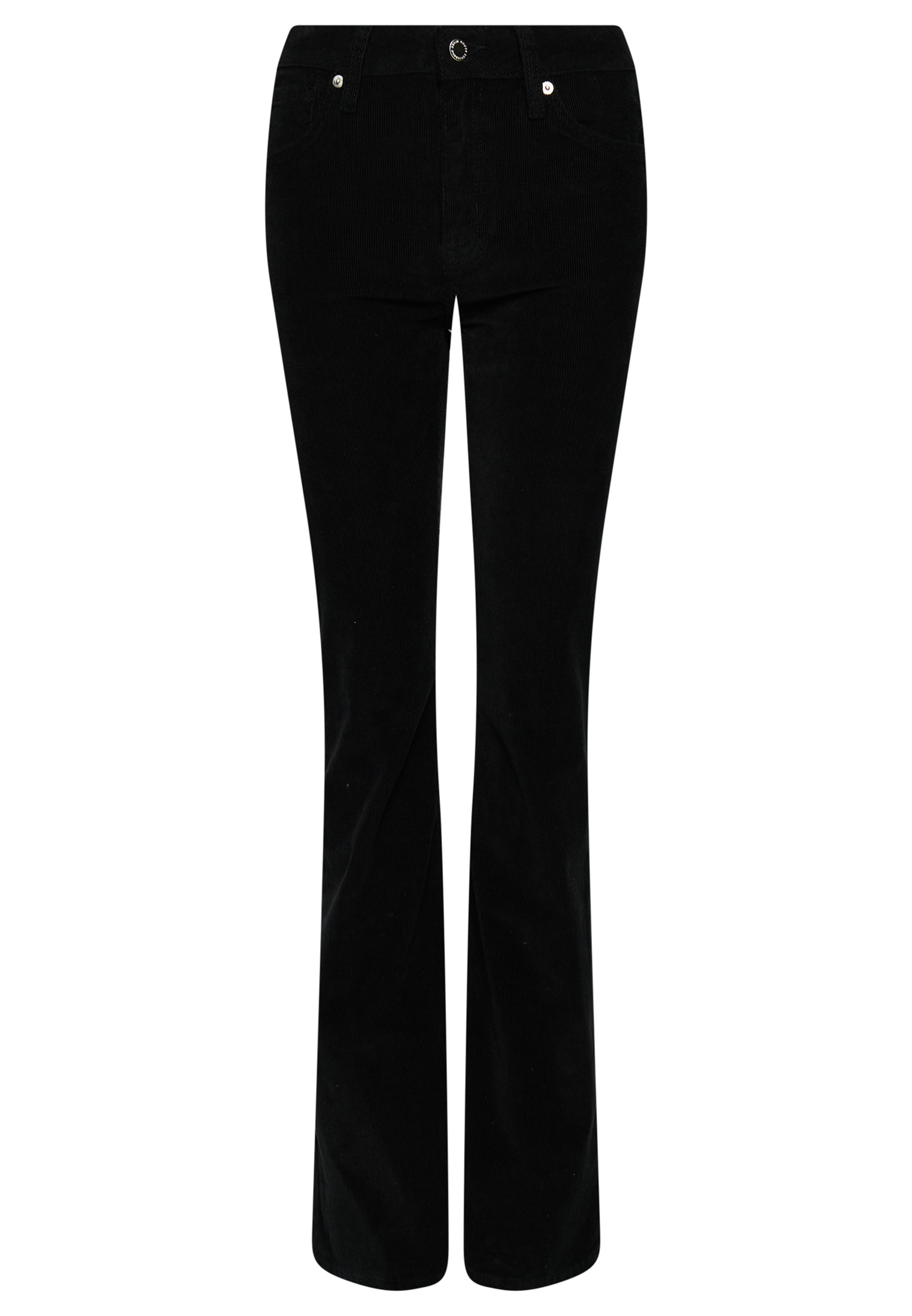 Women's - Mid Rise Slim Cord Flare Jeans in Black