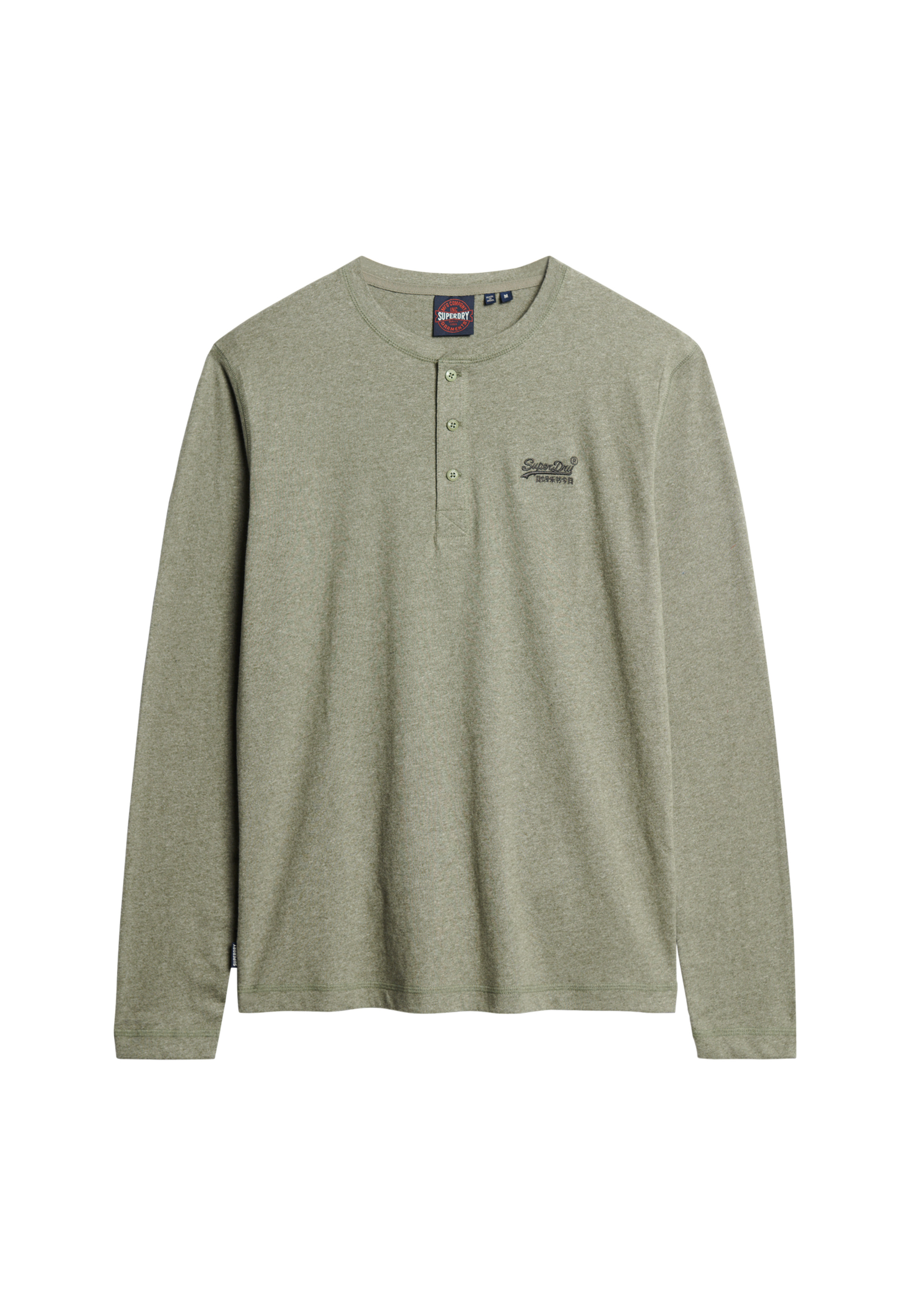 Superdry Mens Vintage Logo Embroidered Half Button Top - Picture 16 of 46