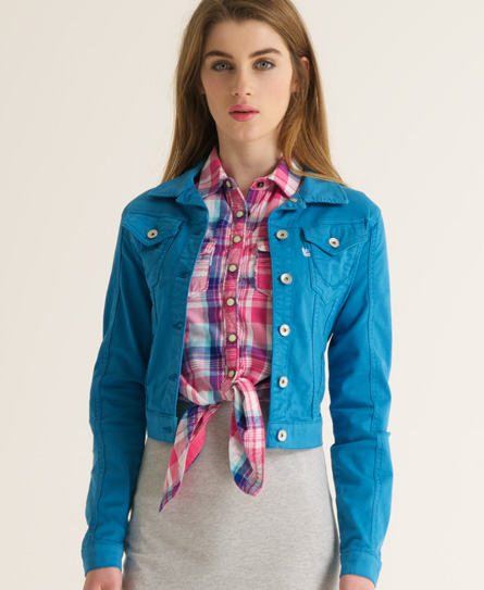 Womens - Skinny denim jacket in Phospho Blue | Superdry