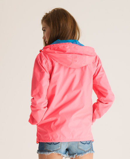 Womens - Overhead Cagoule in Pop Coral/turquoise | Superdry
