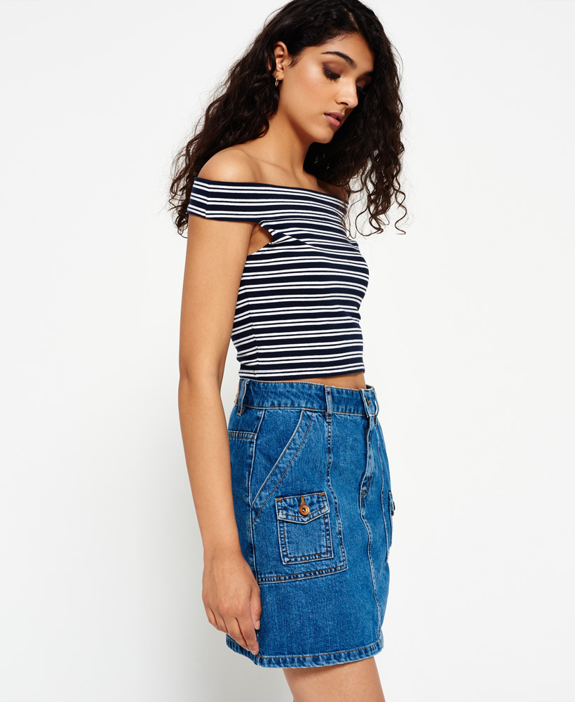 Superdry Womens Utility Patched Denim Skirt | eBay