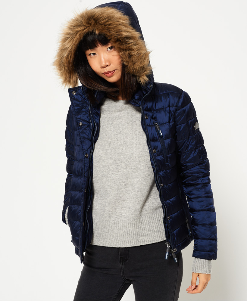 superdry luxe fuji double zip hood