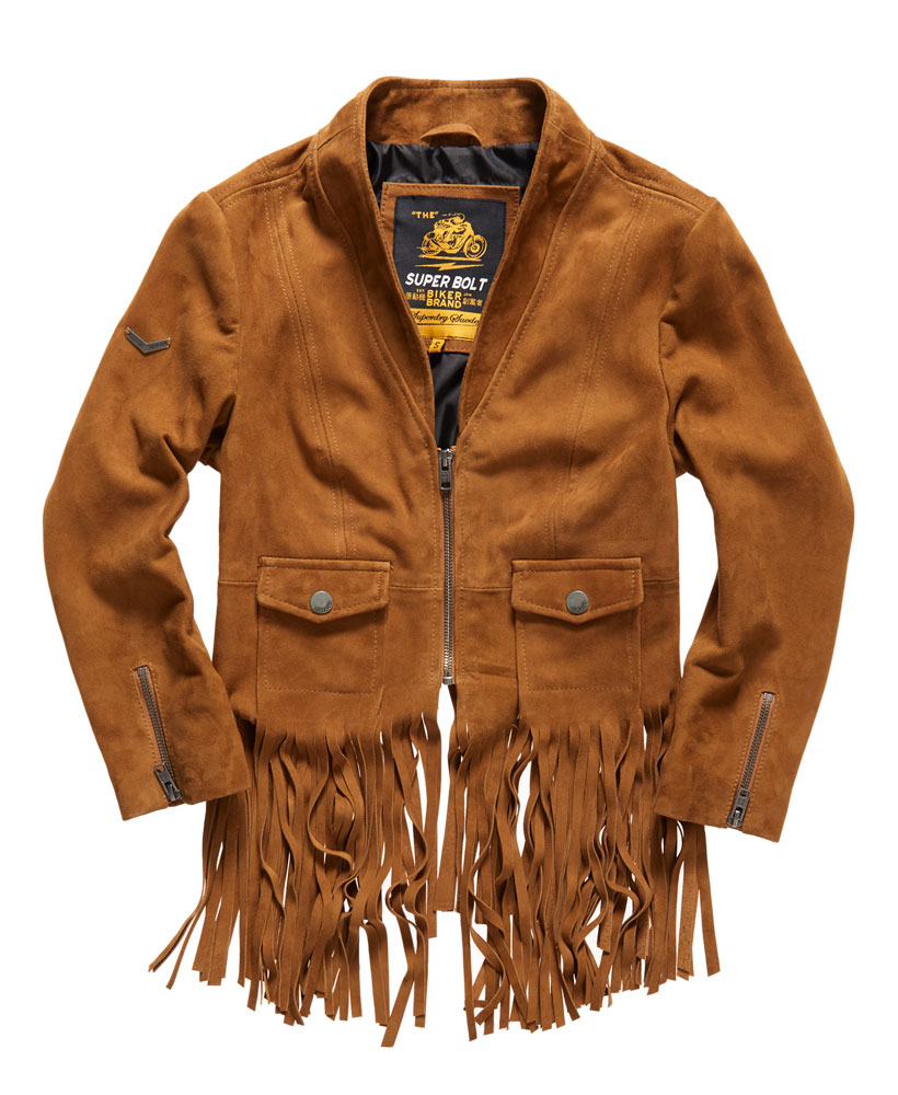 superdry fringed suede jacket