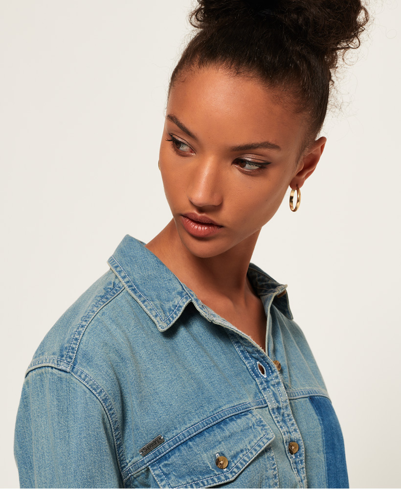 oversized denim shirt women's