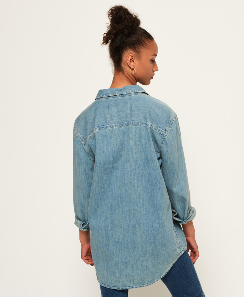 Asos Design Oversized Denim Shirt Womens 14 $56 | eBay