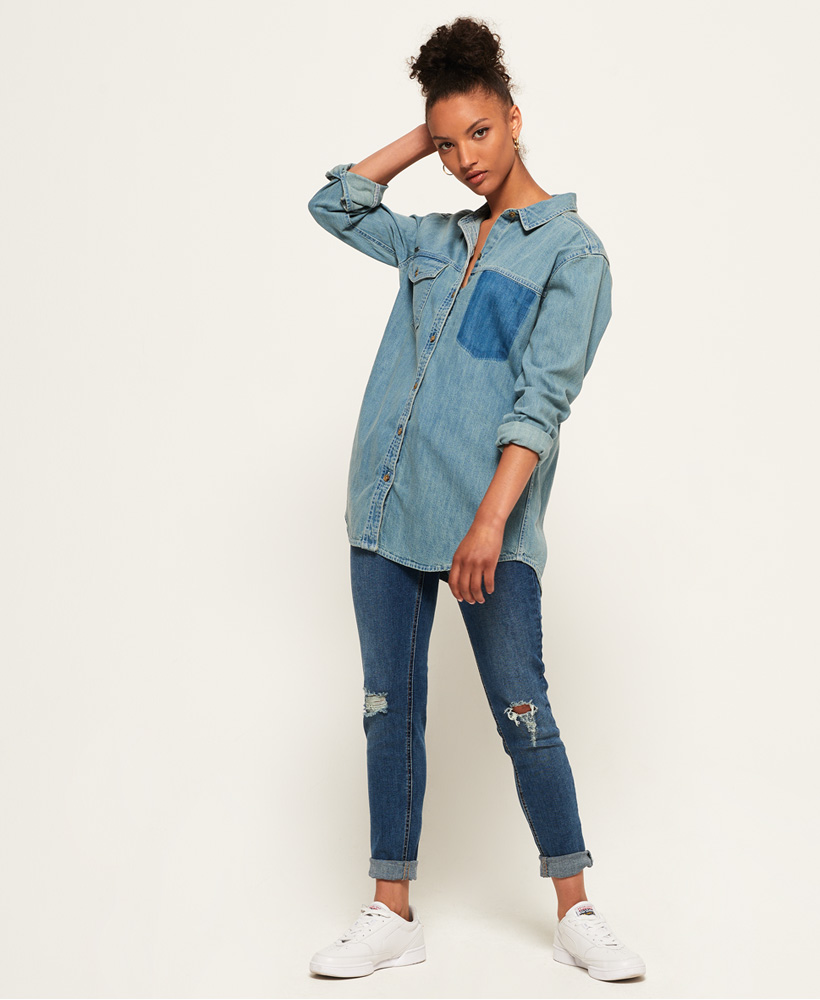 Asos Design Oversized Denim Shirt Womens 14 $56 | eBay