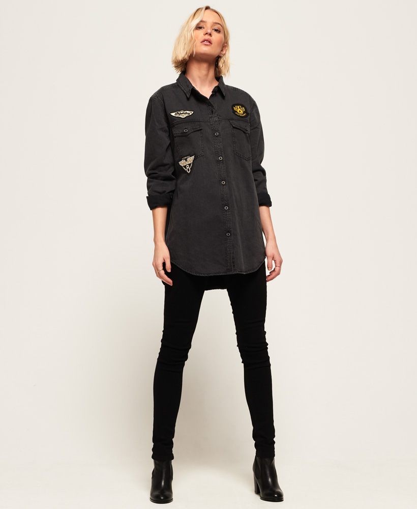 oversized denim shirt womens uk