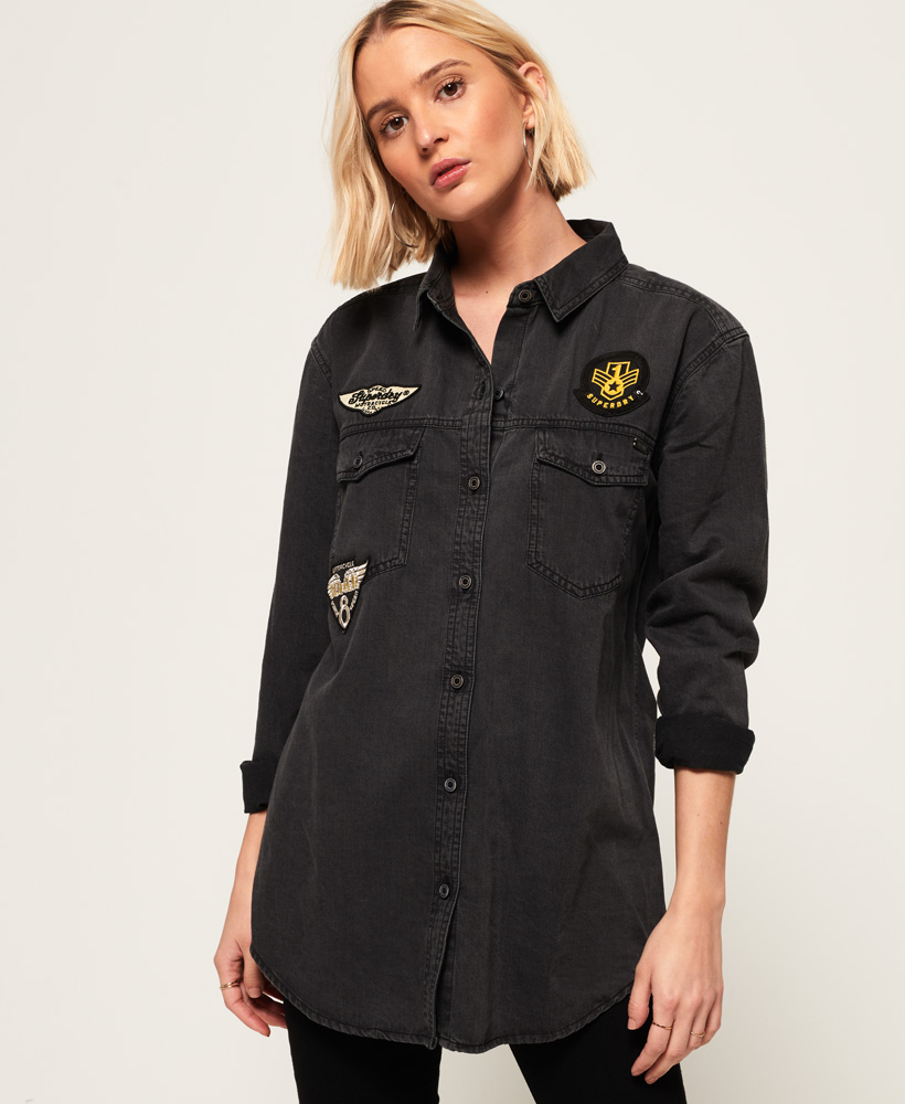 oversized denim shirt womens uk