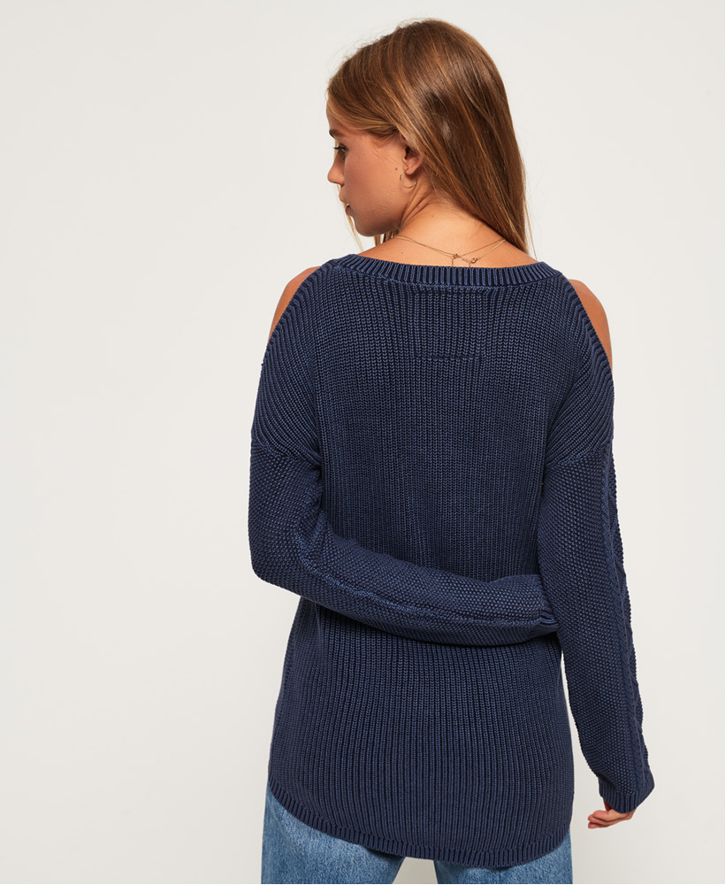 Superdry Womens Acid Wash Cold Shoulder Jumper | eBay