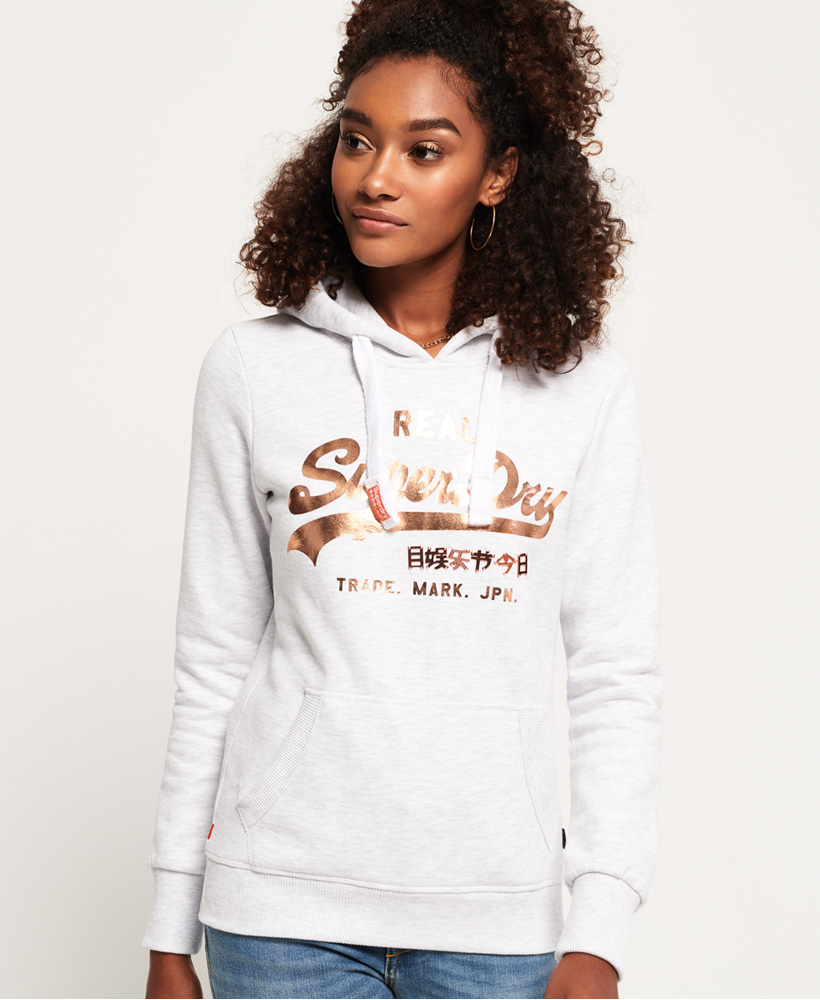 superdry vintage logo metalwork hoodie