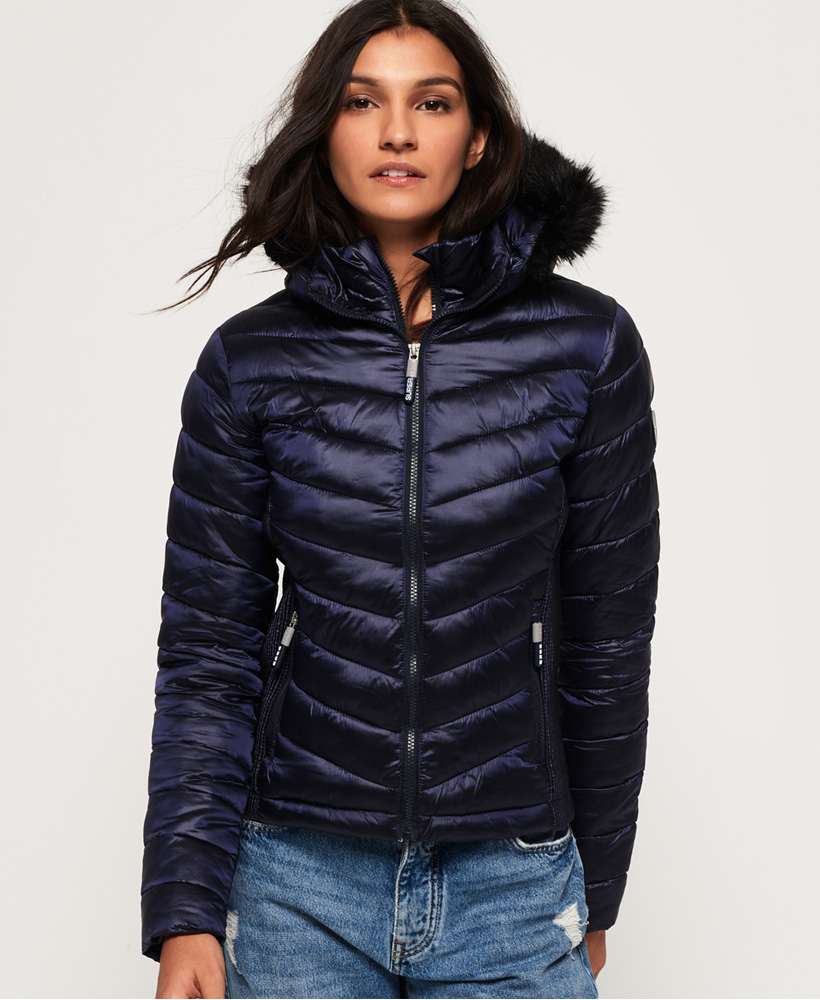 Superdry Hooded Luxe Chevron Fuji Giacca sportiva Donna 