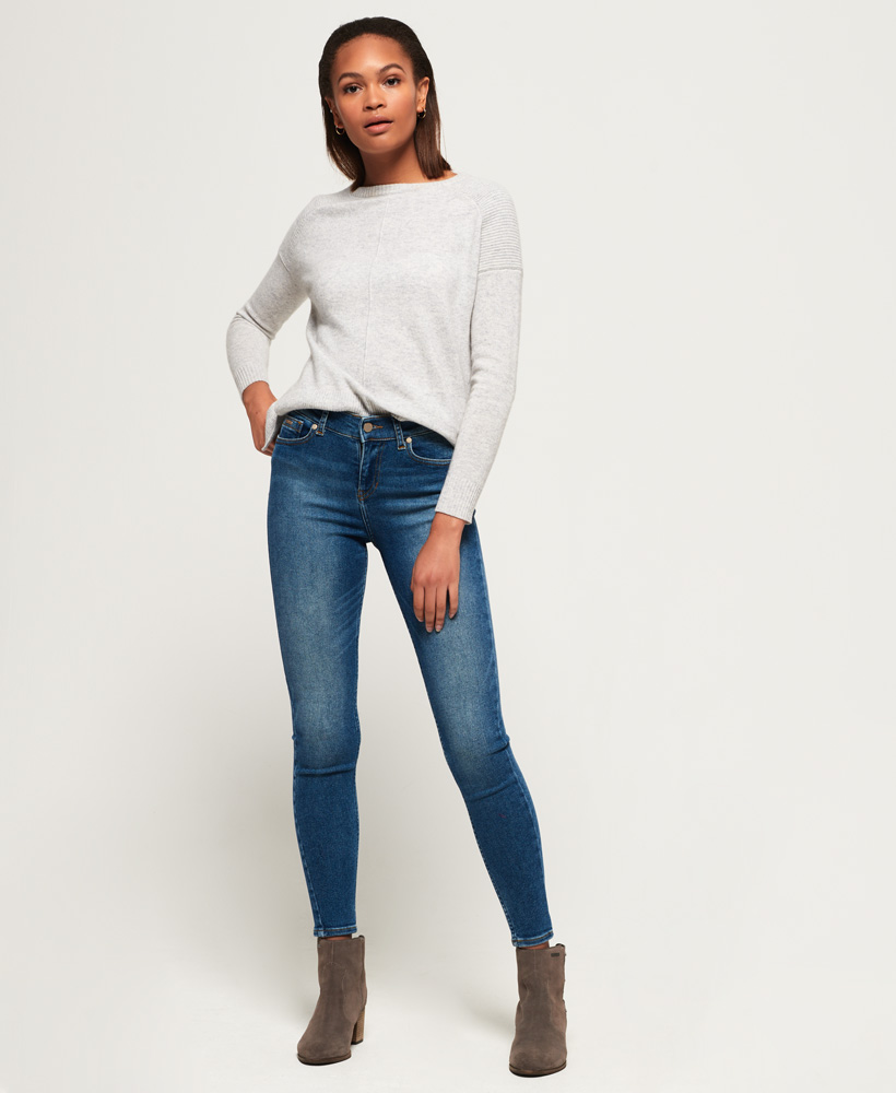 Donna Jeans Skinny A Vita Media Super Vintage