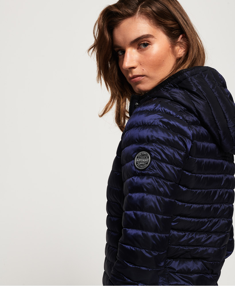 superdry womens core down hooded jacket