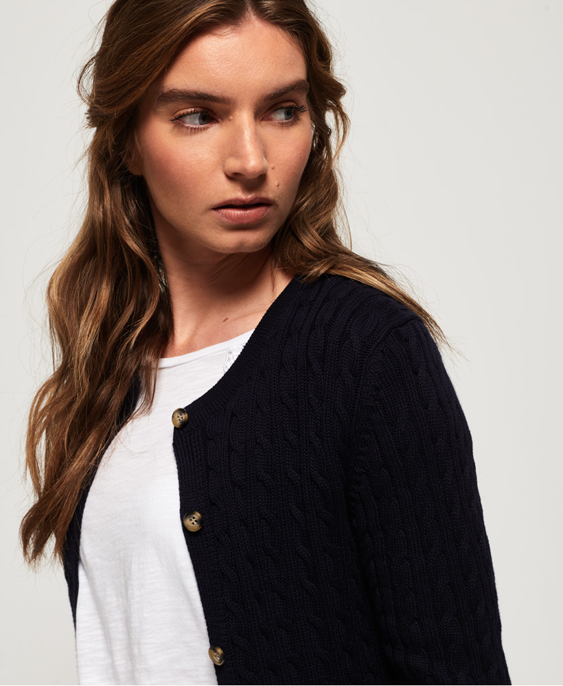 Superdry Womens Croyde Bay Cable Knit Cardigan | eBay