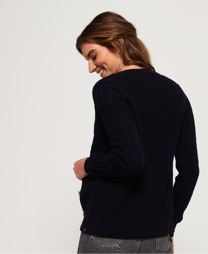 superdry cable knit cardigan