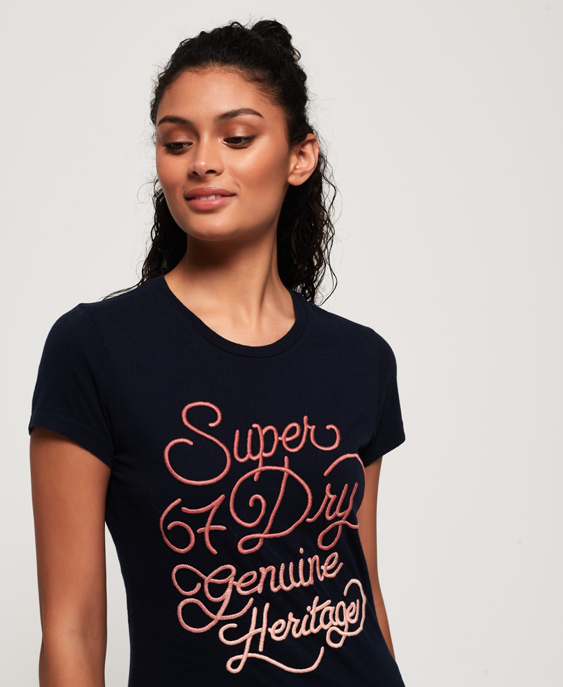 Superdry Womens 67 Genuine Fade Embroidery T-Shirt | eBay