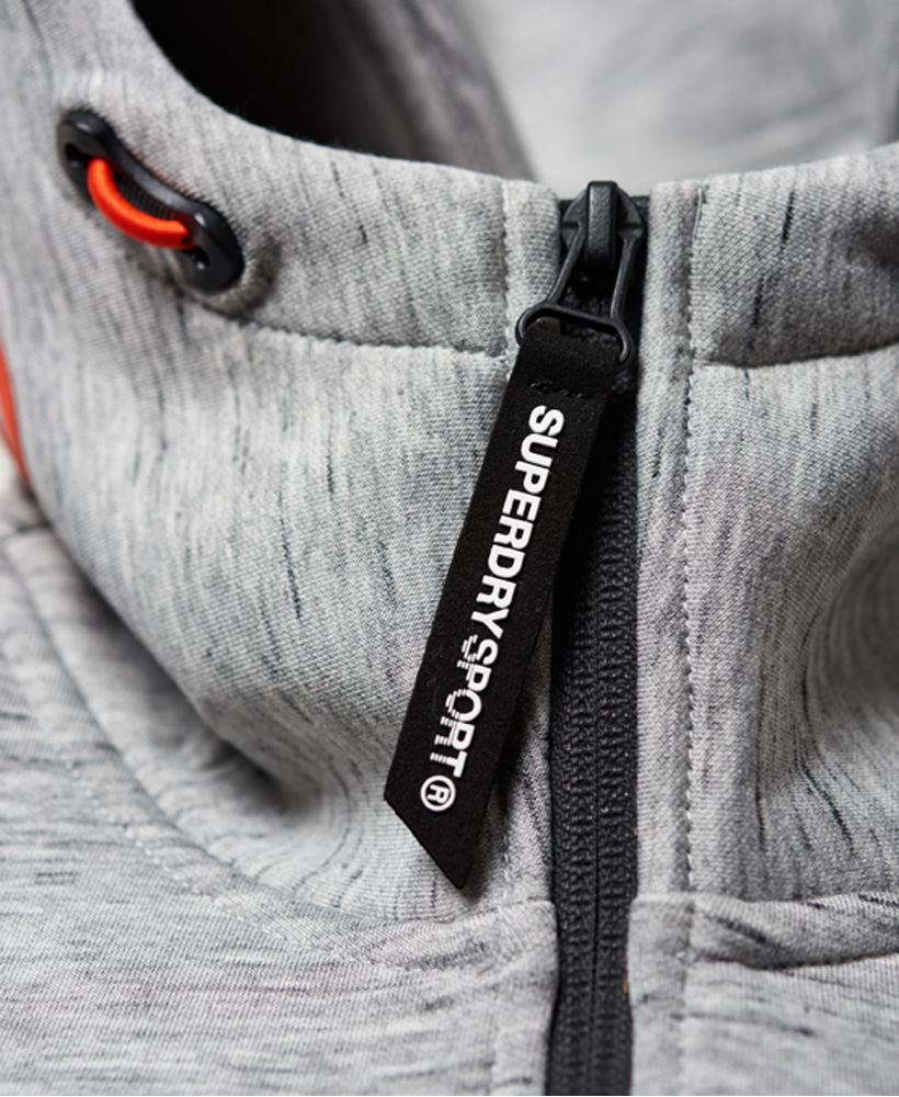 gym tech stretch block zip hoodie