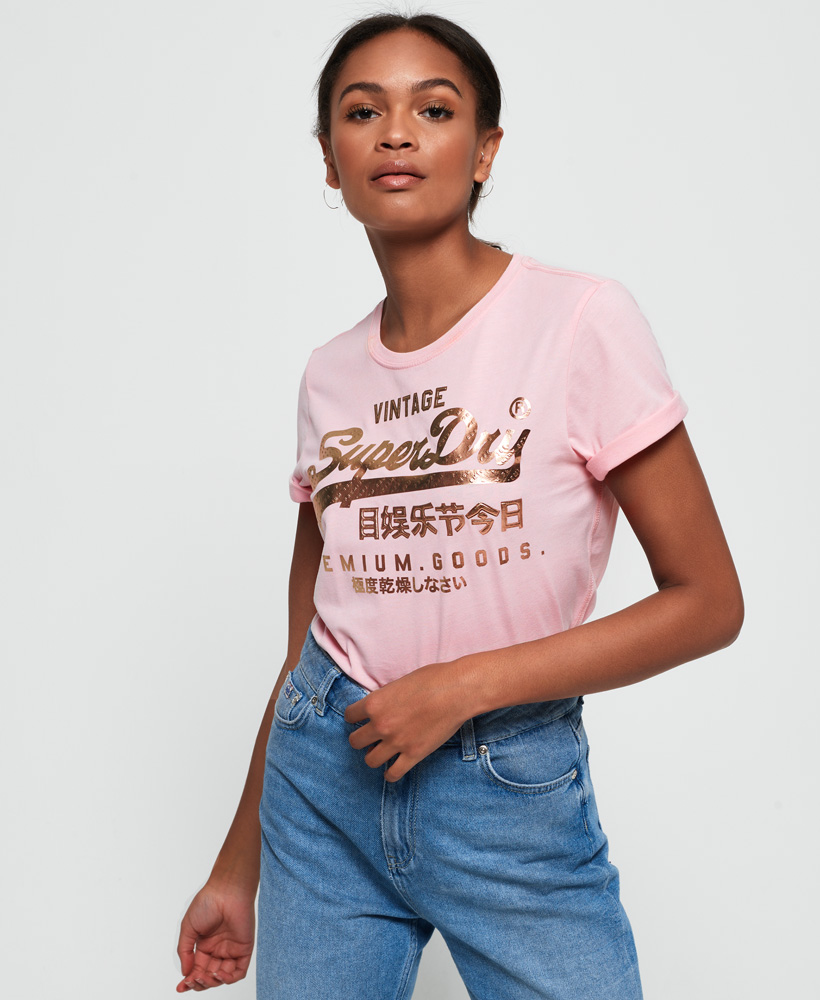 Superdry Womens Premium Goods Puff Foil Infill T-Shirt | eBay
