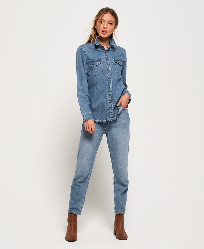 superdry womens denim shirt
