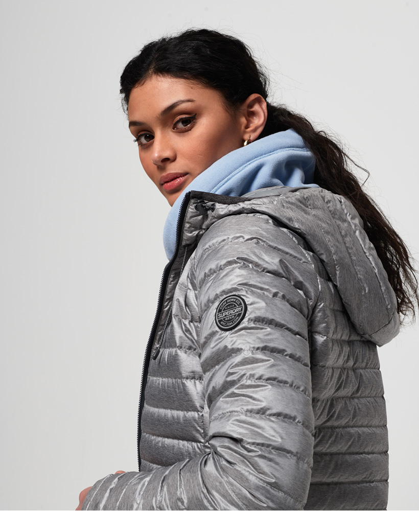 superdry womens core down hooded jacket