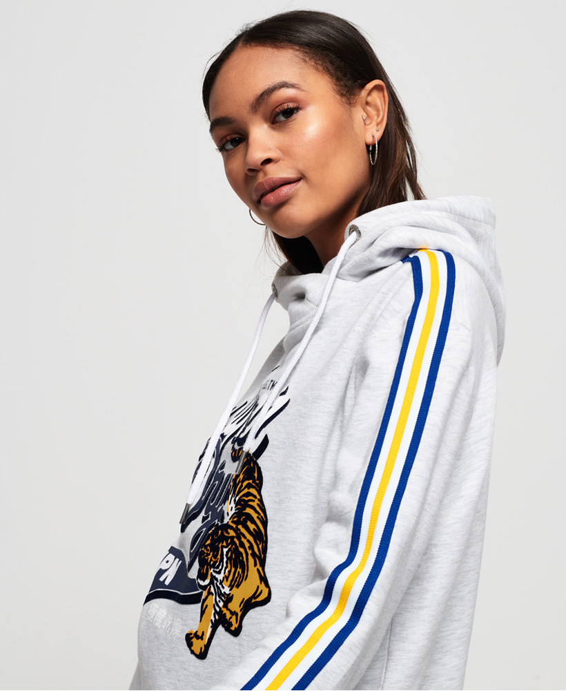 Superdry Womens True Japan Tiger College Crop Hoodie eBay