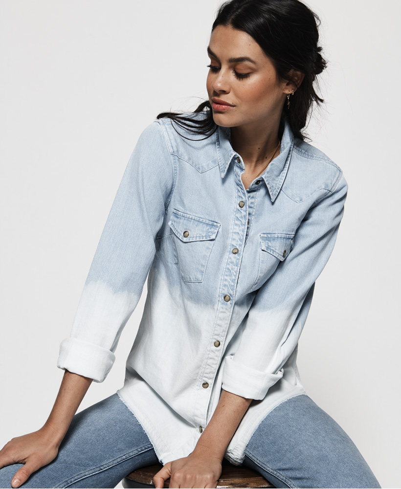superdry womens denim shirt