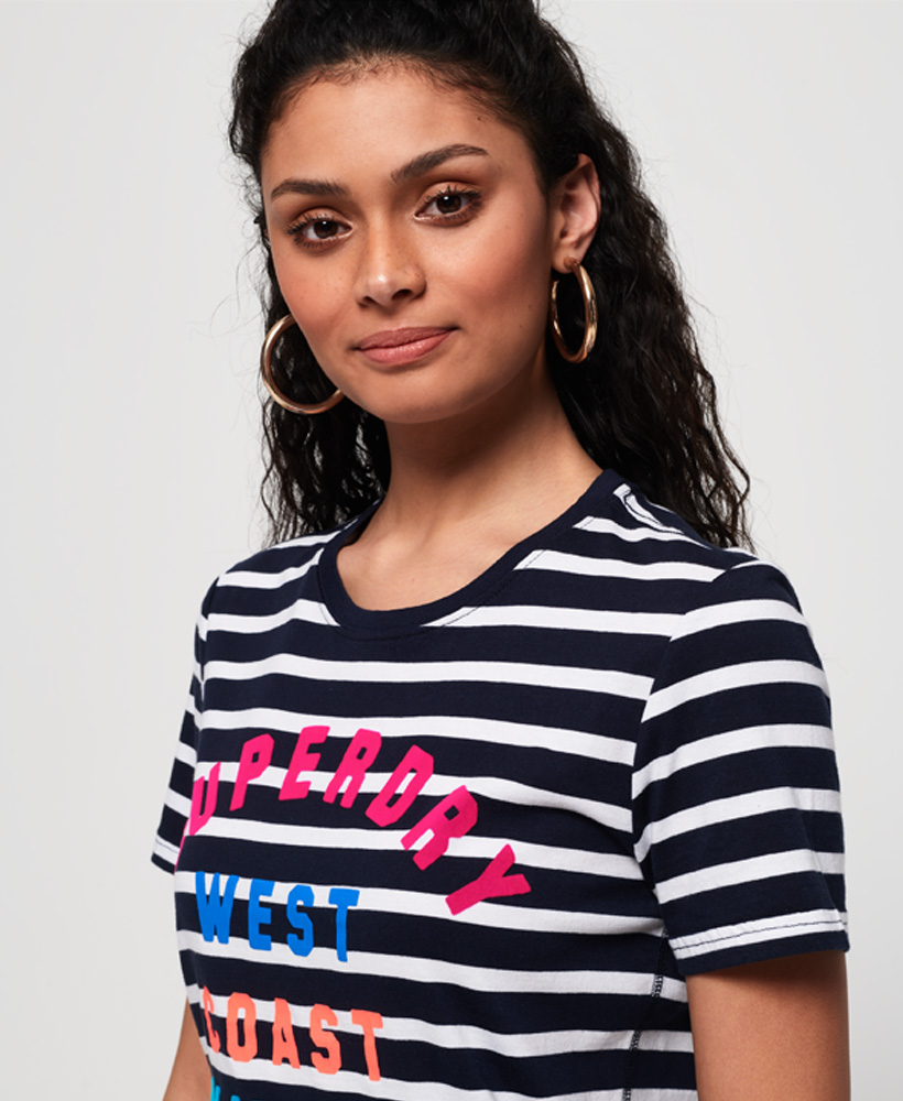 Superdry Womens West Coast Stripe T-Shirt | eBay