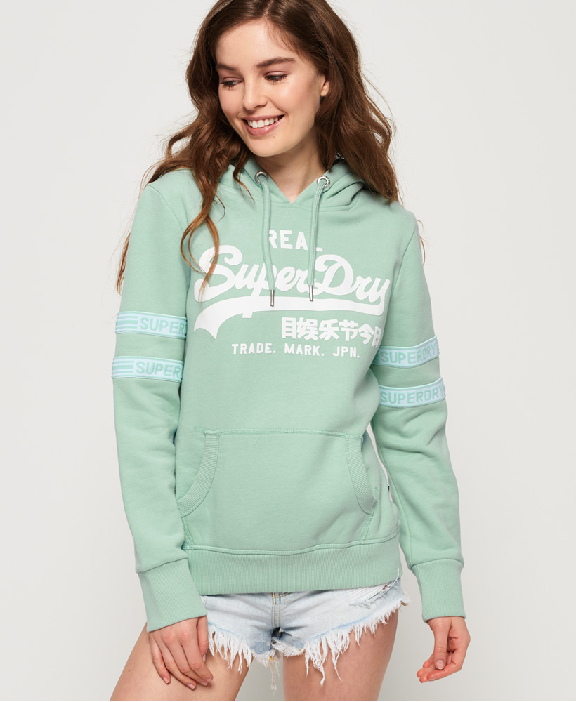 superdry vintage logo metalwork hoodie