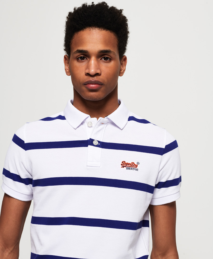 New Mens Superdry Beach Volleyball Polo Shirt Sport Navy