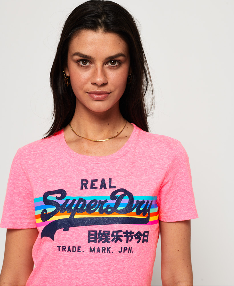 Superdry Womens Vintage Logo Retro Rainbow T-Shirt | eBay