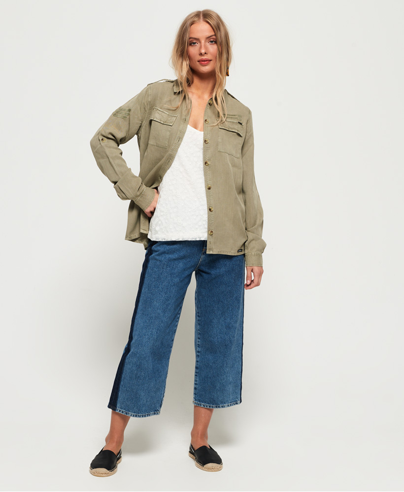 Superdry Damen Sage Hemd Im Military Stil Ebay