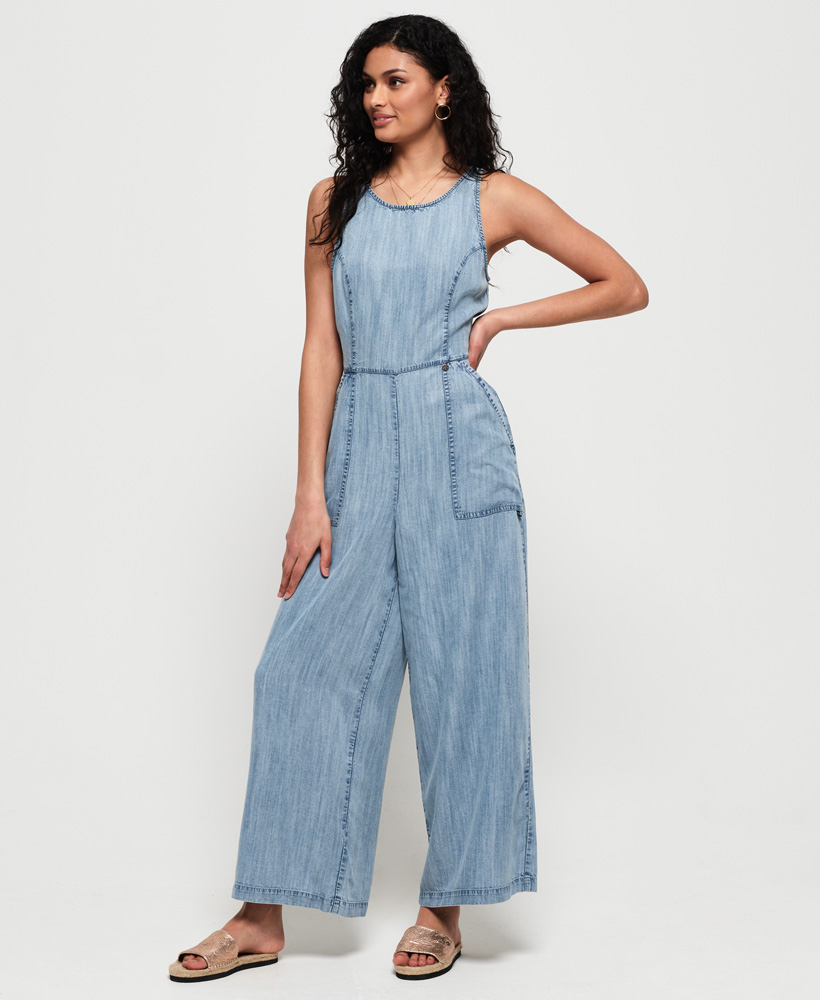 denim culotte jumpsuit