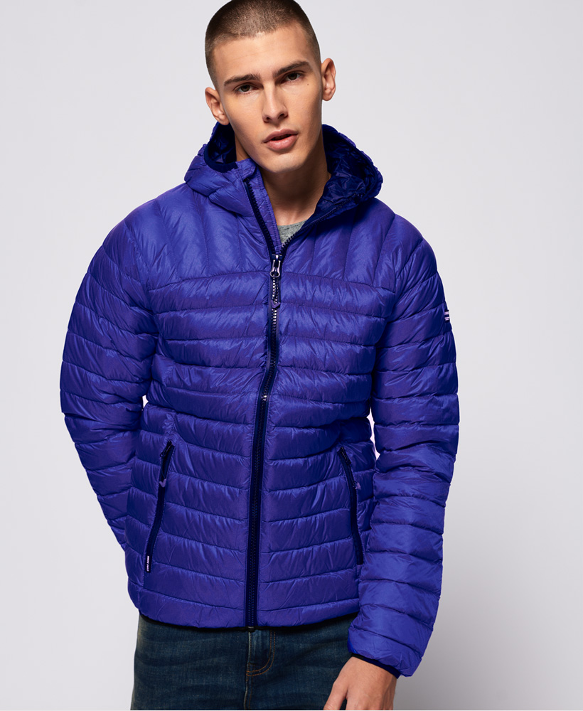 superdry mens core down hooded jacket