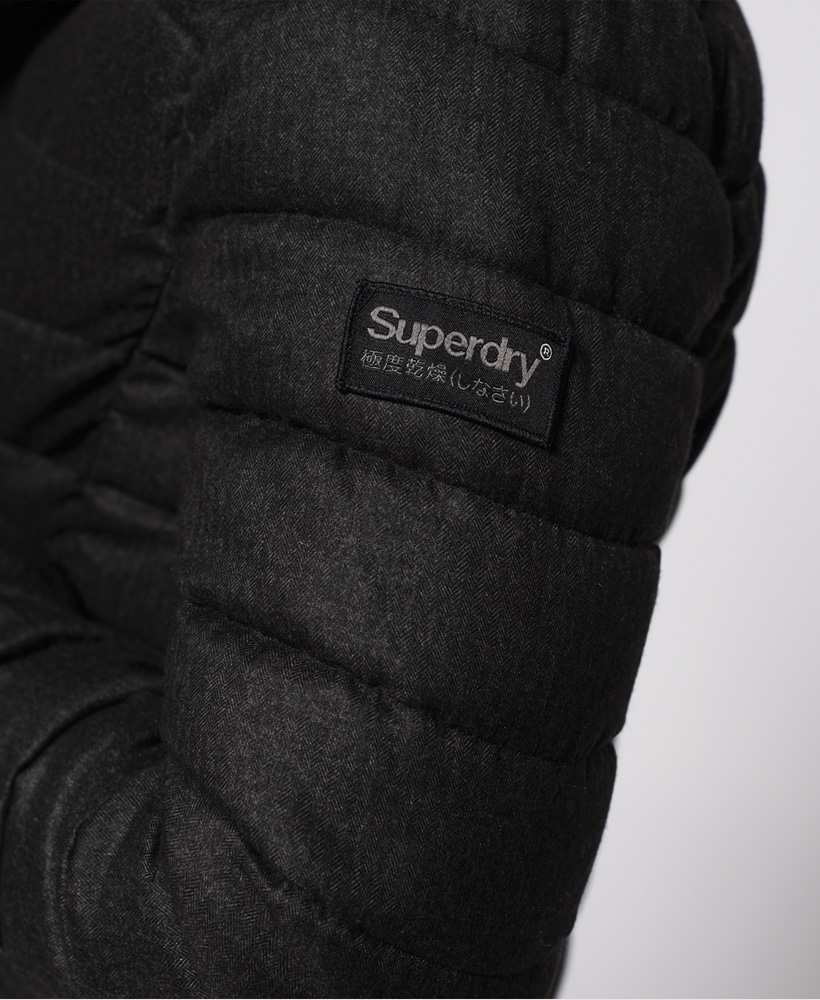 superdry hooded double zip tweed fuji jacket
