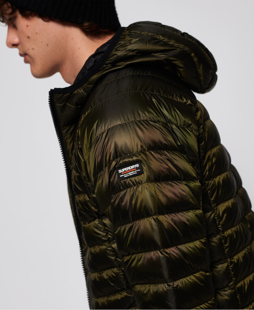superdry mens core down hooded jacket